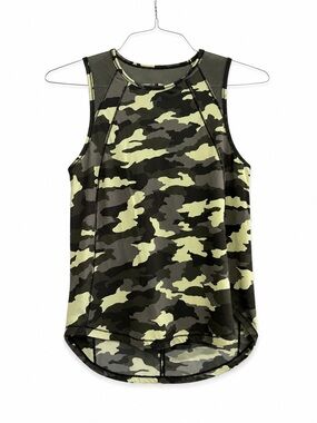 Lululemon Green Camo Mesh Racerback Tank Top Size 8